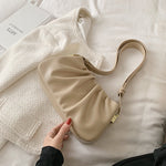 Pleated Cloud Bag Underarm Leather Shoulder Messenger in Multiple Colors - pleated cloud bag underarm texture shoulder