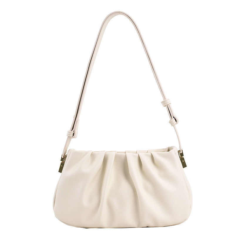 Pleated Cloud Bag Underarm Leather Shoulder Messenger in Multiple Colors - pleated cloud bag underarm texture shoulder