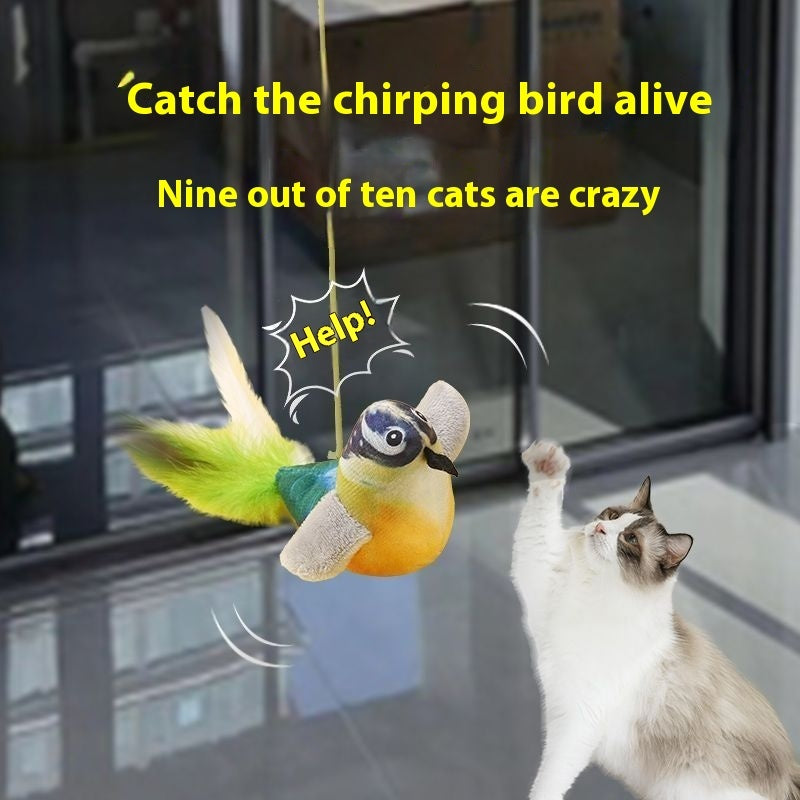 Plush Bird Cat Toys Feather Teaser Interactive Catnip Toy for Indoor Cats