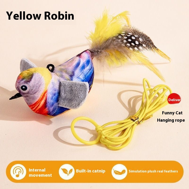 Plush Bird Cat Toys Feather Teaser Interactive Catnip Toy for Indoor Cats