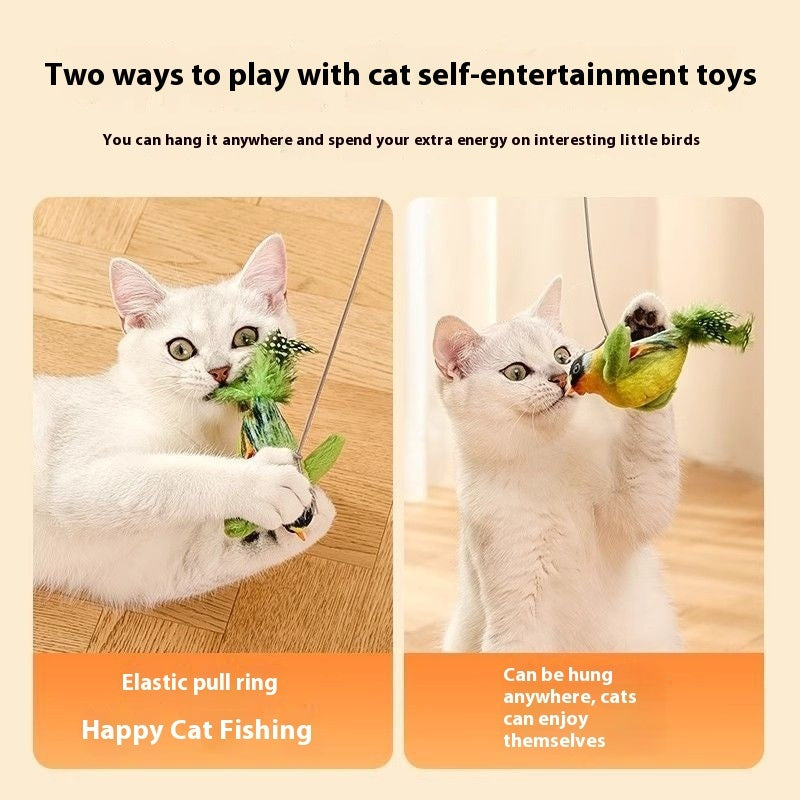 Plush Bird Cat Toys Feather Teaser Interactive Catnip Toy for Indoor Cats