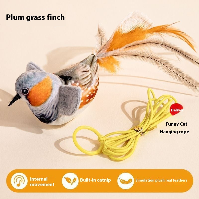 Plush Bird Cat Toys Feather Teaser Interactive Catnip Toy for Indoor Cats