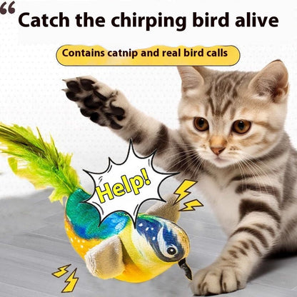 Plush Bird Cat Toys Feather Teaser Interactive Catnip Toy for Indoor Cats