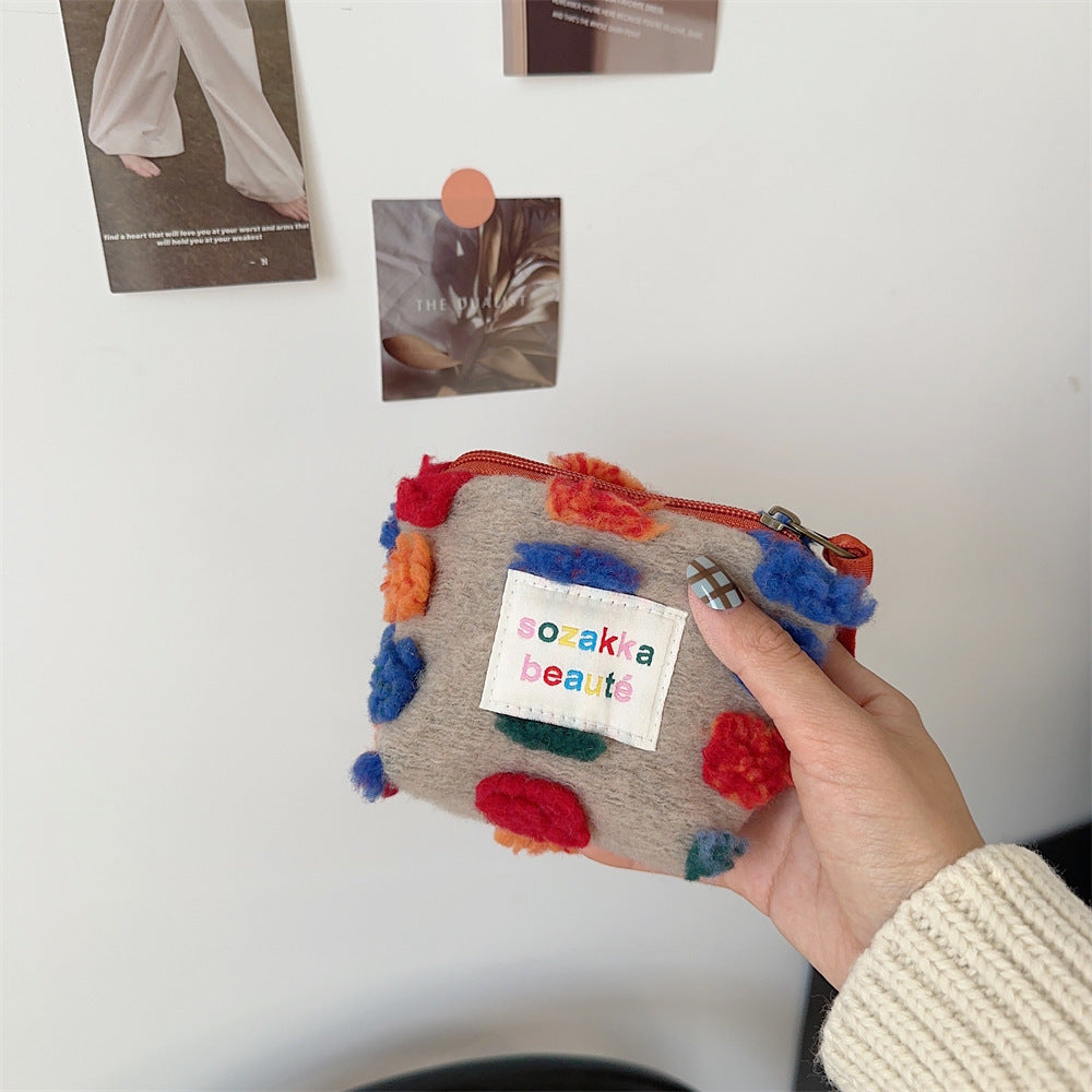 Plush Bucket Portable Crossbody Bag with Inner Zipper and Multiple Pockets - Teleplus crossbody plush bucket portable