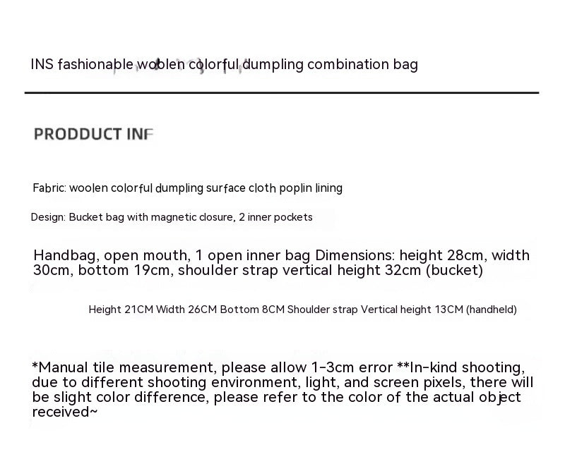 Plush Bucket Portable Crossbody Bag with Inner Zipper and Multiple Pockets - Teleplus crossbody plush bucket portable