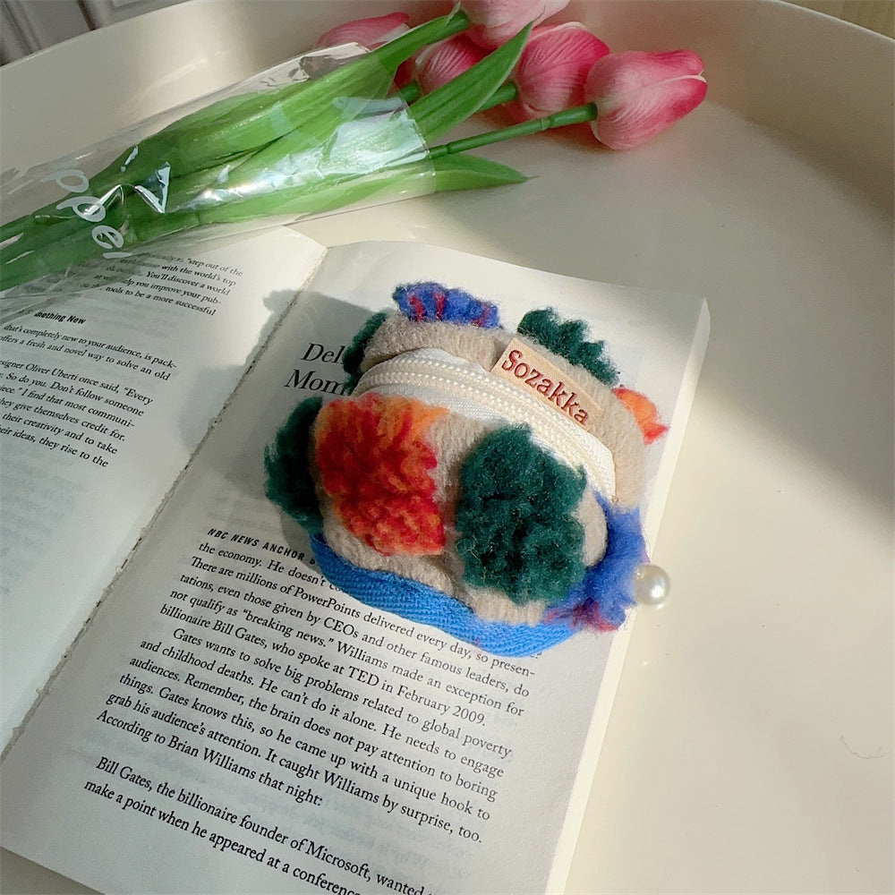 Plush Bucket Portable Crossbody Bag with Inner Zipper and Multiple Pockets - Teleplus crossbody plush bucket portable