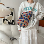 Plush Bucket Portable Crossbody Bag with Inner Zipper and Multiple Pockets - Teleplus crossbody plush bucket portable