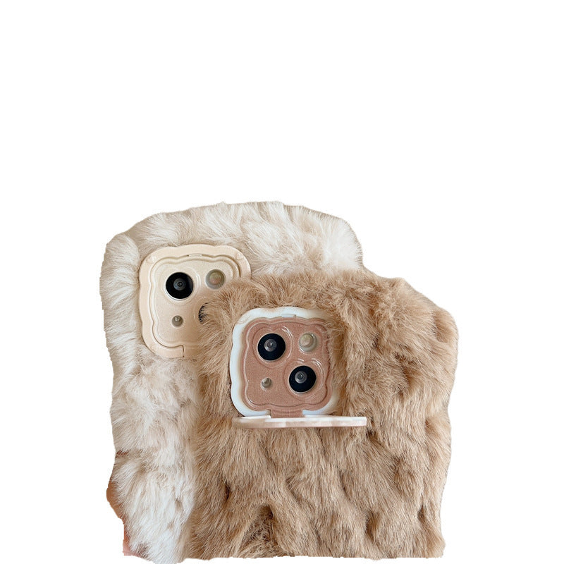 Plush Chain Applicable Phone Lanyard with Furry Bracket and Shockproof Flannel - Teleplus plush chain applicable phone