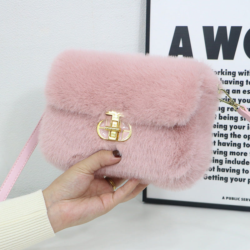 Plush Urban Crossbody Bag for Women in Multiple Colors Autumn Winter - Teleplus female autumnwinter bag plush crossbody