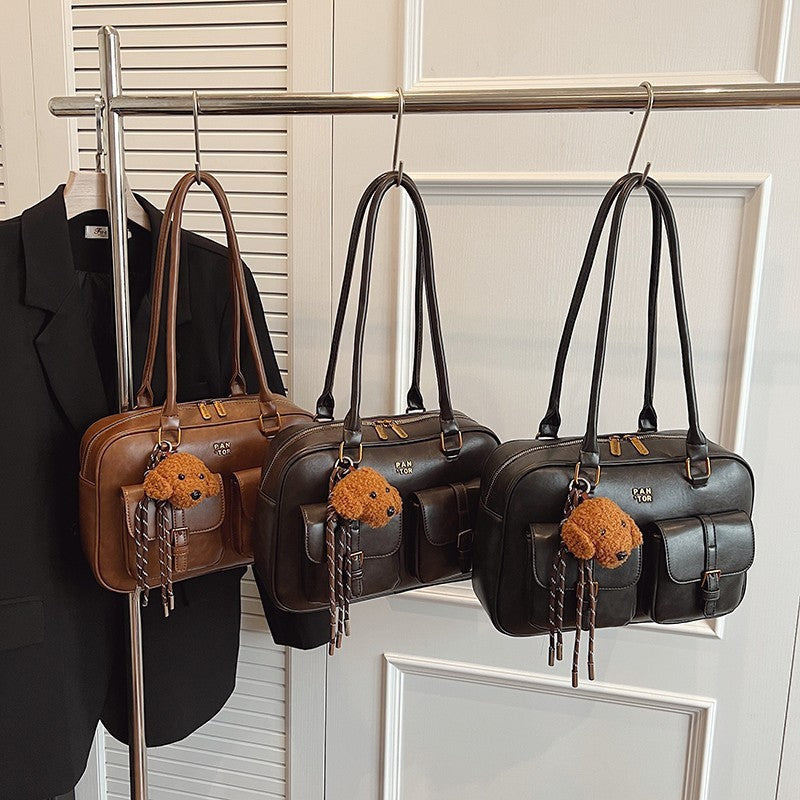 Polyester Crossbody Bag with Optional Pendant and Outer Slit Pocket - Teleplus