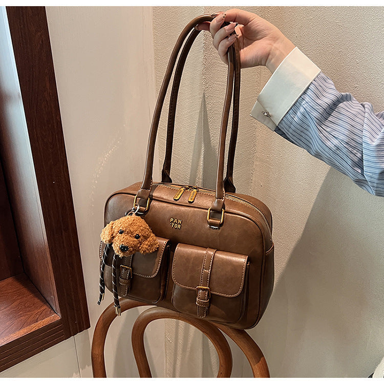 Polyester Crossbody Bag with Optional Pendant and Outer Slit Pocket - Teleplus