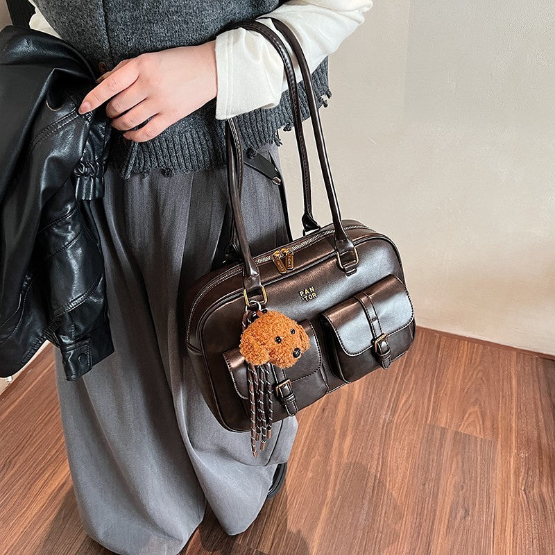 Polyester Crossbody Bag with Optional Pendant and Outer Slit Pocket - Teleplus