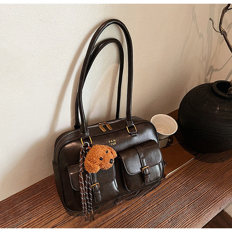 Polyester Crossbody Bag with Optional Pendant and Outer Slit Pocket - Teleplus