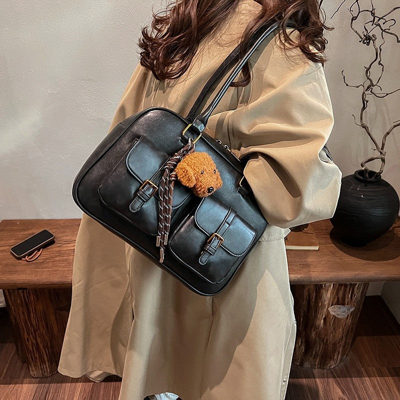 Polyester Crossbody Bag with Optional Pendant and Outer Slit Pocket - Teleplus