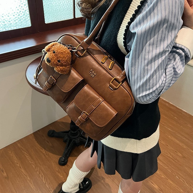 Polyester Crossbody Bag with Optional Pendant and Outer Slit Pocket - Teleplus