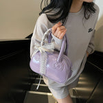 Polyester Crossbody Shoulder Bag Medium PU Purse in Purple Red White Pink Black - Teleplus