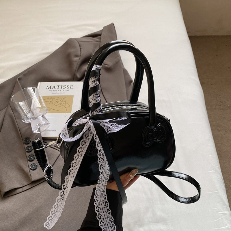 Polyester Crossbody Shoulder Bag Medium PU Purse in Purple Red White Pink Black - Teleplus