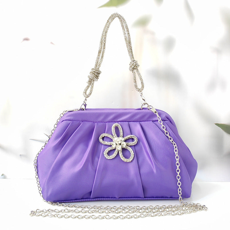 Polyester Shoulder Messenger Bag with Chain and Diamond Detailing - Teleplus Diamonds dinner bag shoulder messenger
