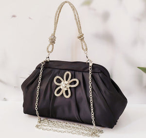 Polyester Shoulder Messenger Bag with Chain and Diamond Detailing - Teleplus Diamonds dinner bag shoulder messenger