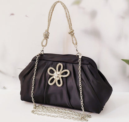 Polyester Shoulder Messenger Bag with Chain and Diamond Detailing - Teleplus Diamonds dinner bag shoulder messenger