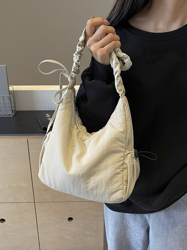 Polyester Travel Tote Bag Medium Soft Foldable Urban Lining Zipper Pocket - with Teleplus