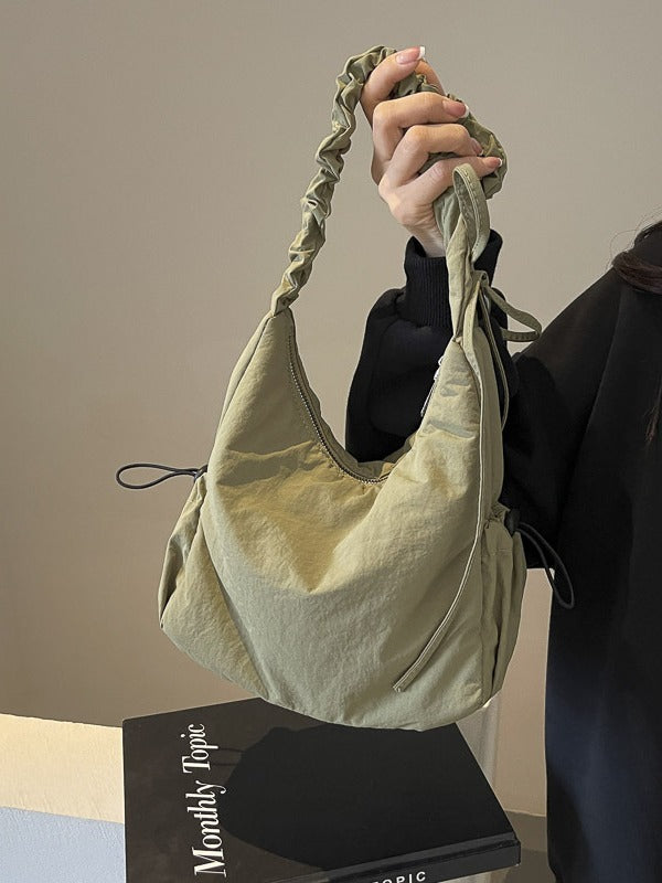 Polyester Travel Tote Bag Medium Soft Foldable Urban Lining Zipper Pocket - with Teleplus