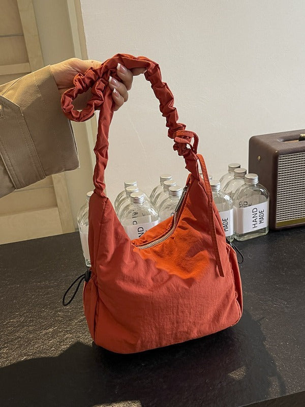 Polyester Travel Tote Bag Medium Soft Foldable Urban Lining Zipper Pocket - with Teleplus