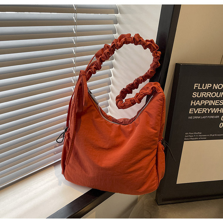 Polyester Travel Tote Bag Medium Soft Foldable Urban Lining Zipper Pocket - with Teleplus