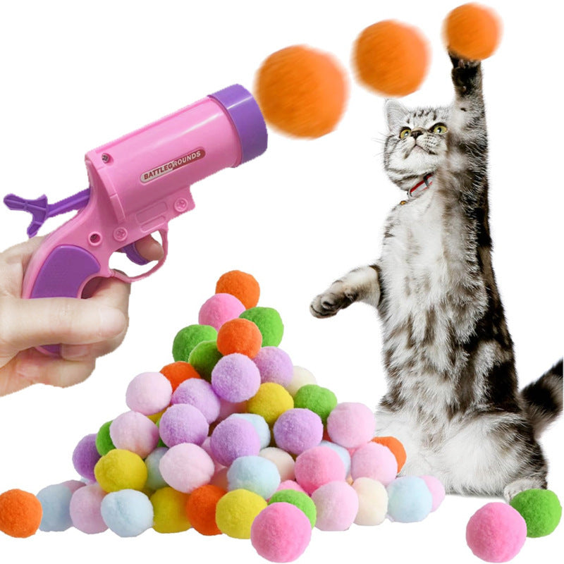 Pompons Firing Guns Set Random Color Pet Toys Polyester Assorted Packs - Teleplus firing guns pompons