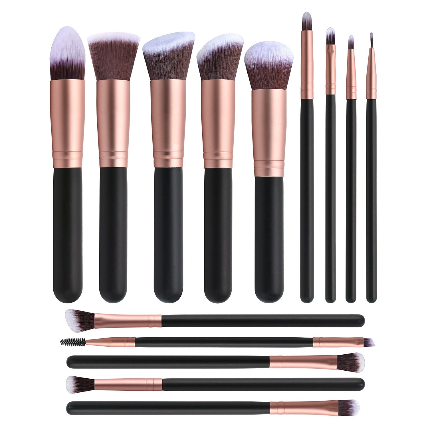 Rose Gold Makeup Brush Set with Artificial Fiber Black Brushes - Unleash Your Inner Artist black makeup brushes
