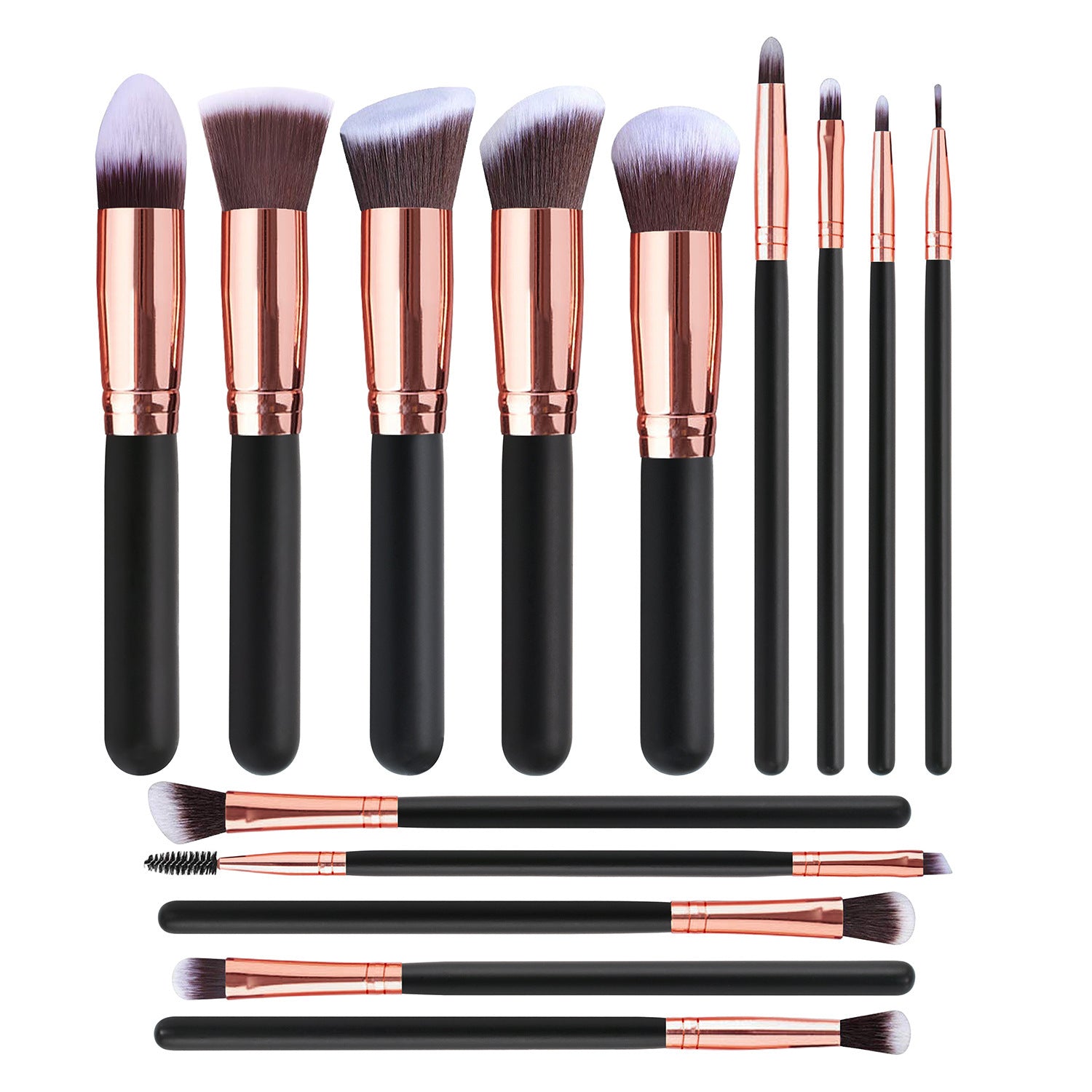 Rose Gold Makeup Brush Set with Artificial Fiber Black Brushes - Unleash Your Inner Artist black makeup brushes