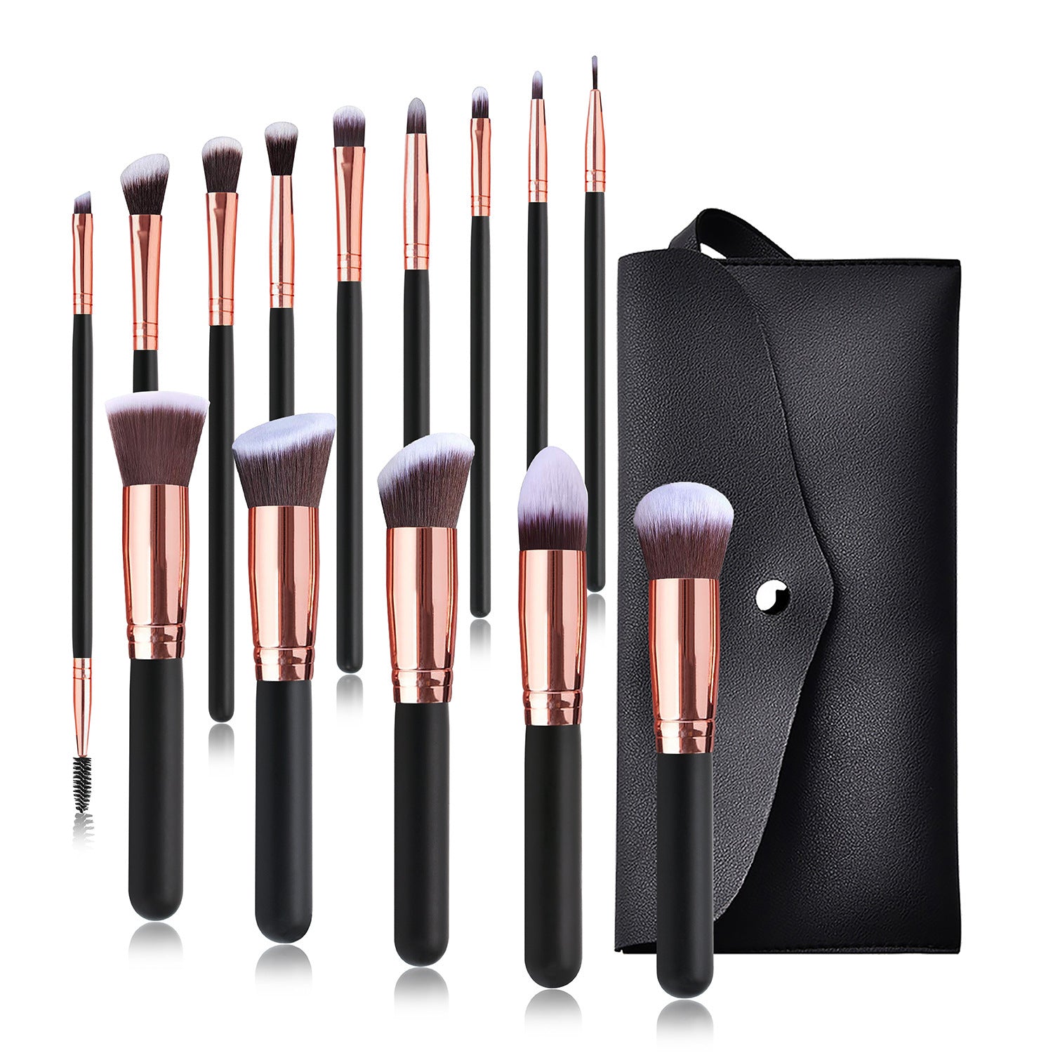 Rose Gold Makeup Brush Set with Artificial Fiber Black Brushes - Unleash Your Inner Artist black makeup brushes
