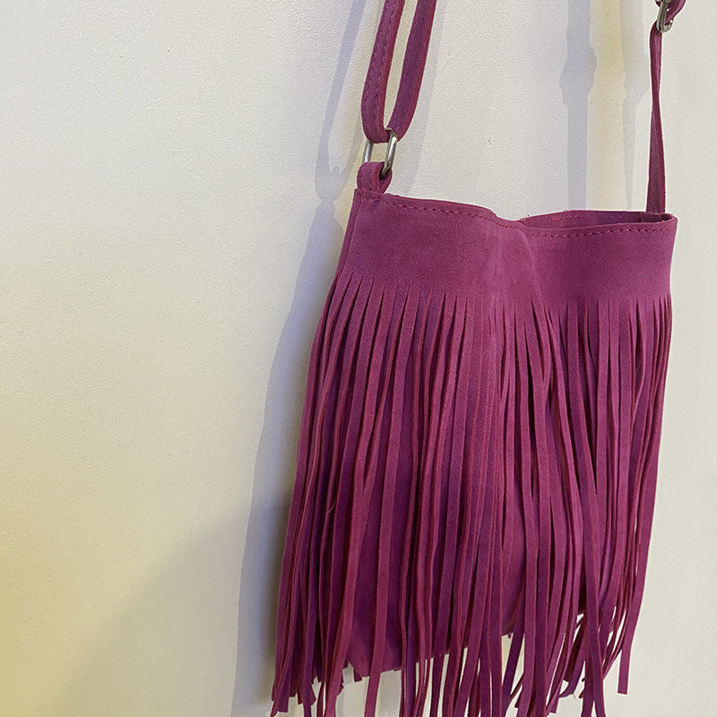 Popular Shoulder Bag with Artistic Tassel and Simple Design in Synthetic Leather - artistic tassel simple popular