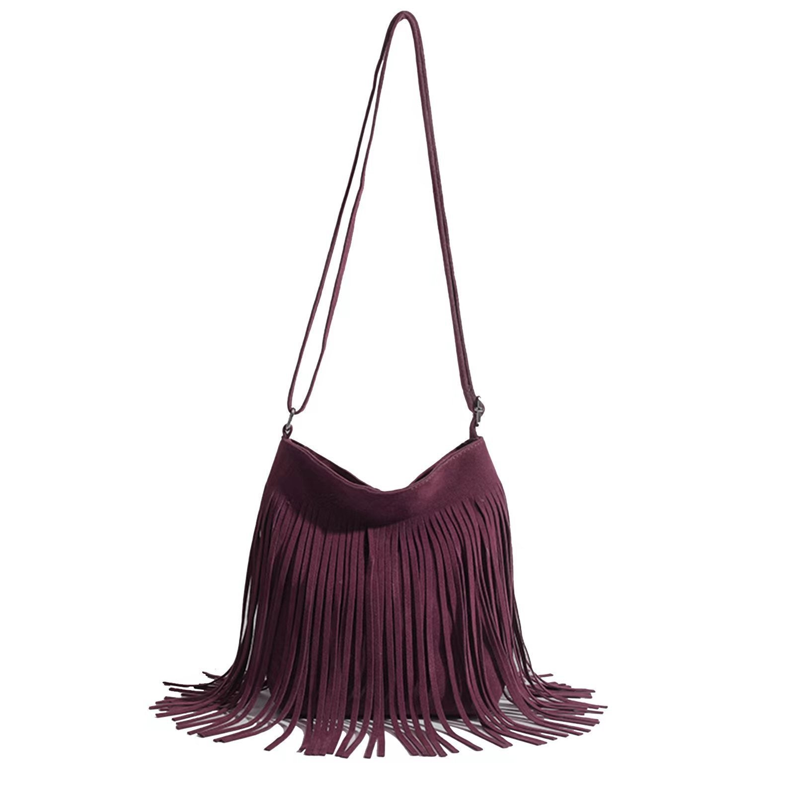 Popular Shoulder Bag with Artistic Tassel and Simple Design in Synthetic Leather - artistic tassel simple popular