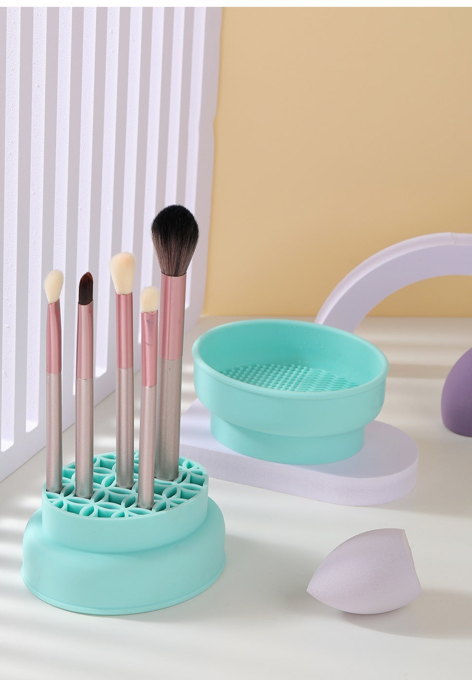 Porous Position Cosmetic Brush Drying Rack Cleaning Basin - porous position cosmetic brush drying rack