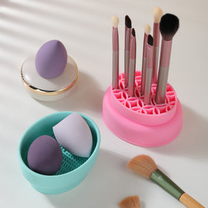 Porous Position Cosmetic Brush Drying Rack Cleaning Basin - porous position cosmetic brush drying rack
