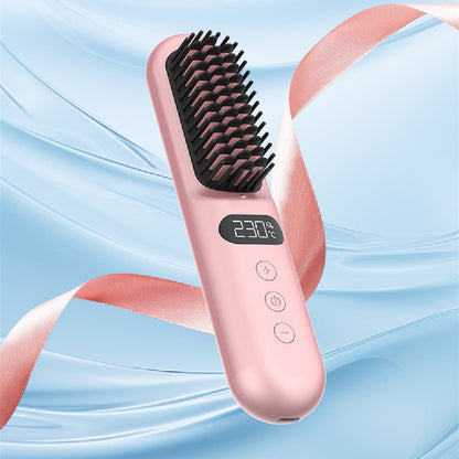 Portable Anion Straight Comb with Battery and USB Type-C Charging - portable anion straight comb buckle flip