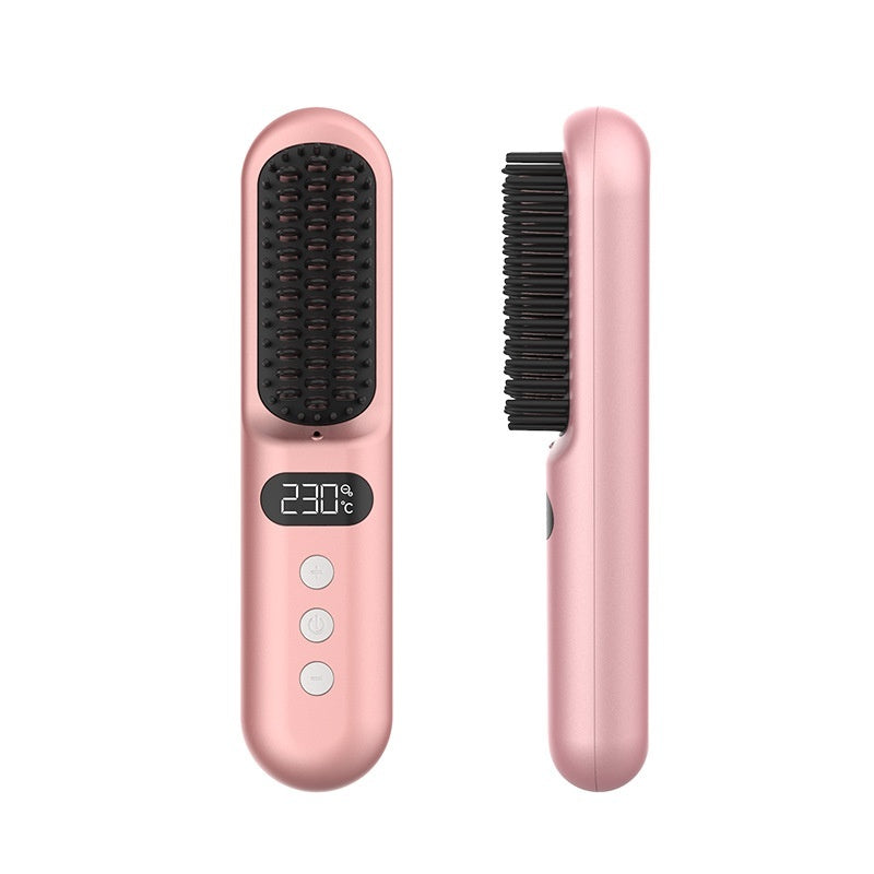 Portable Anion Straight Comb with Battery and USB Type-C Charging - portable anion straight comb buckle flip