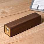 Portable Black Walnut Solid Wood Power Bank - Portable Black Walnut Power Bank with Lithium Ion Battery