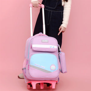 Portable Burden Alleviation Bull Wheel Trolley Schoolbag - Schoolbag Trolley That Pulls Your Burden Away