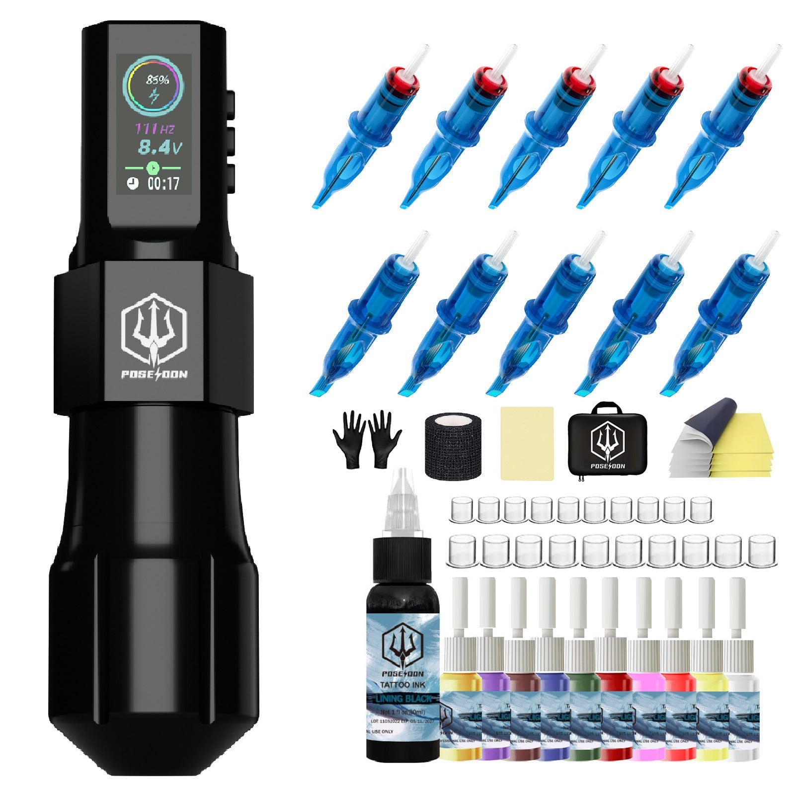 Portable Charging Poseidon Tattoo Pen Set - Charge Your Ink with Portable Charging Poseidon Pen