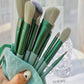 Portable Cloth Bag Makeup Brush Set with Hair and Long Handle - cloth bag portable hair makeup brush suit