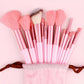 Portable Cloth Bag Makeup Brush Set with Hair and Long Handle - cloth bag portable hair makeup brush suit