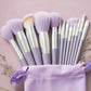 Portable Cloth Bag Makeup Brush Set with Hair and Long Handle - cloth bag portable hair makeup brush suit