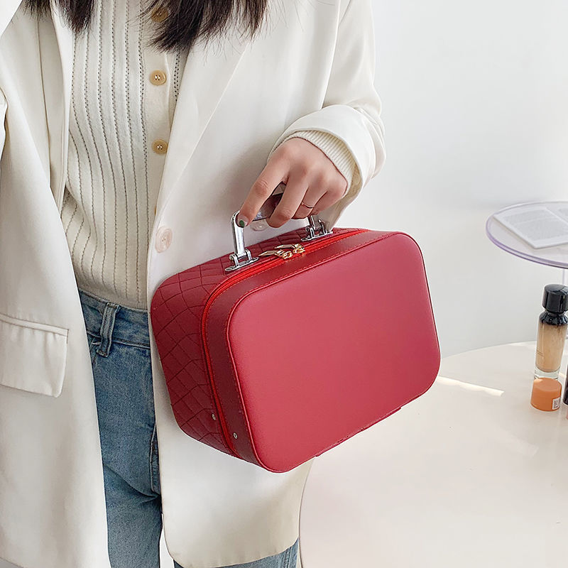 Portable Cosmetic Bag with Mirror Design Fashion and Urban Storage Pattern - Style portable cosmetic bag mirror design