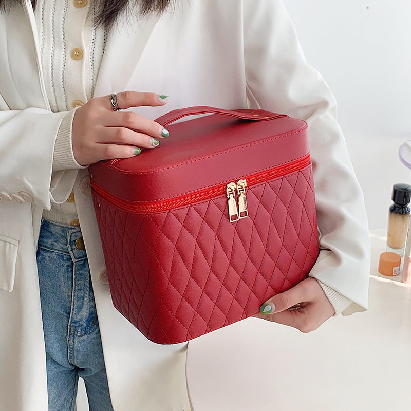 Portable Cosmetic Bag with Mirror Design Fashion and Urban Storage Pattern - Style portable cosmetic bag mirror design