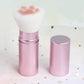 Portable Cute Cat Claw Makeup Brush with Telescopic Handle in Pink Purple Black - portable cute cat claw multifunctional
