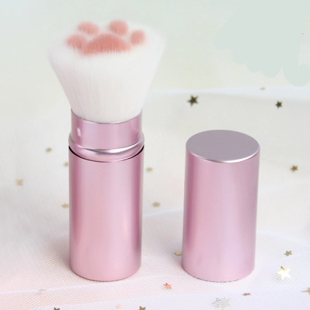 Portable Cute Cat Claw Makeup Brush with Telescopic Handle in Pink Purple Black - portable cute cat claw multifunctional