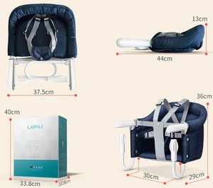 Portable Foldable Baby Highchair Safety Belt Infant Feeding Chair Booster Seat Harness Dinner Lunch Washable Hook-on