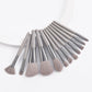 Portable Gray Makeup Brushes Set with Nylon Wool and Aluminum Tube - makeup brushes set beauty tools